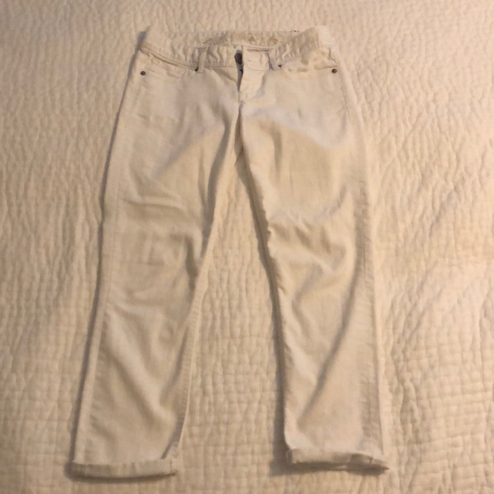 Express white crop skinny jeans